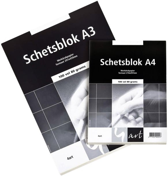 Schetsblok 4art romandruk 80gr 