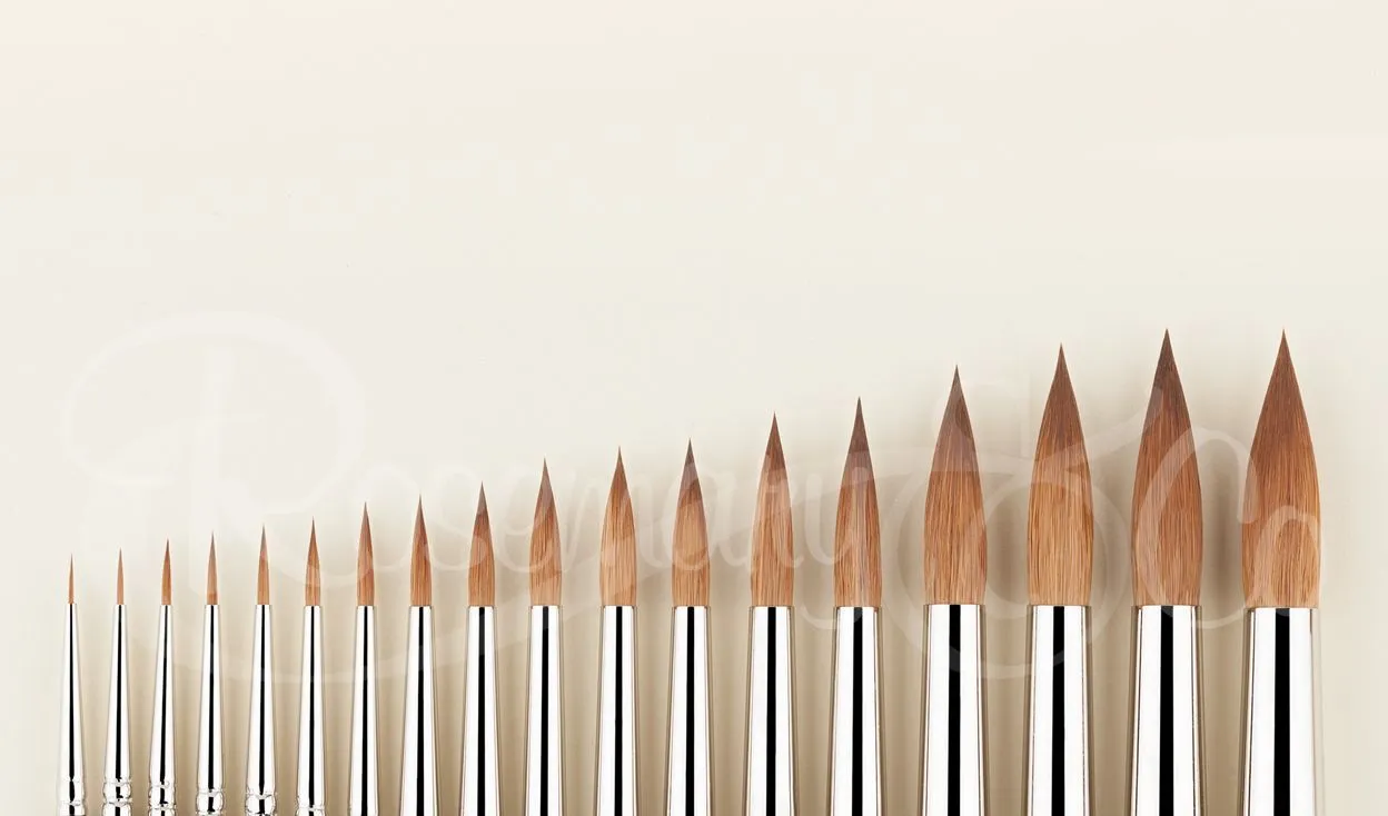 Rosemary Serie 99 Pure Sable Pointed Aquarel Miniatuur Penseel 