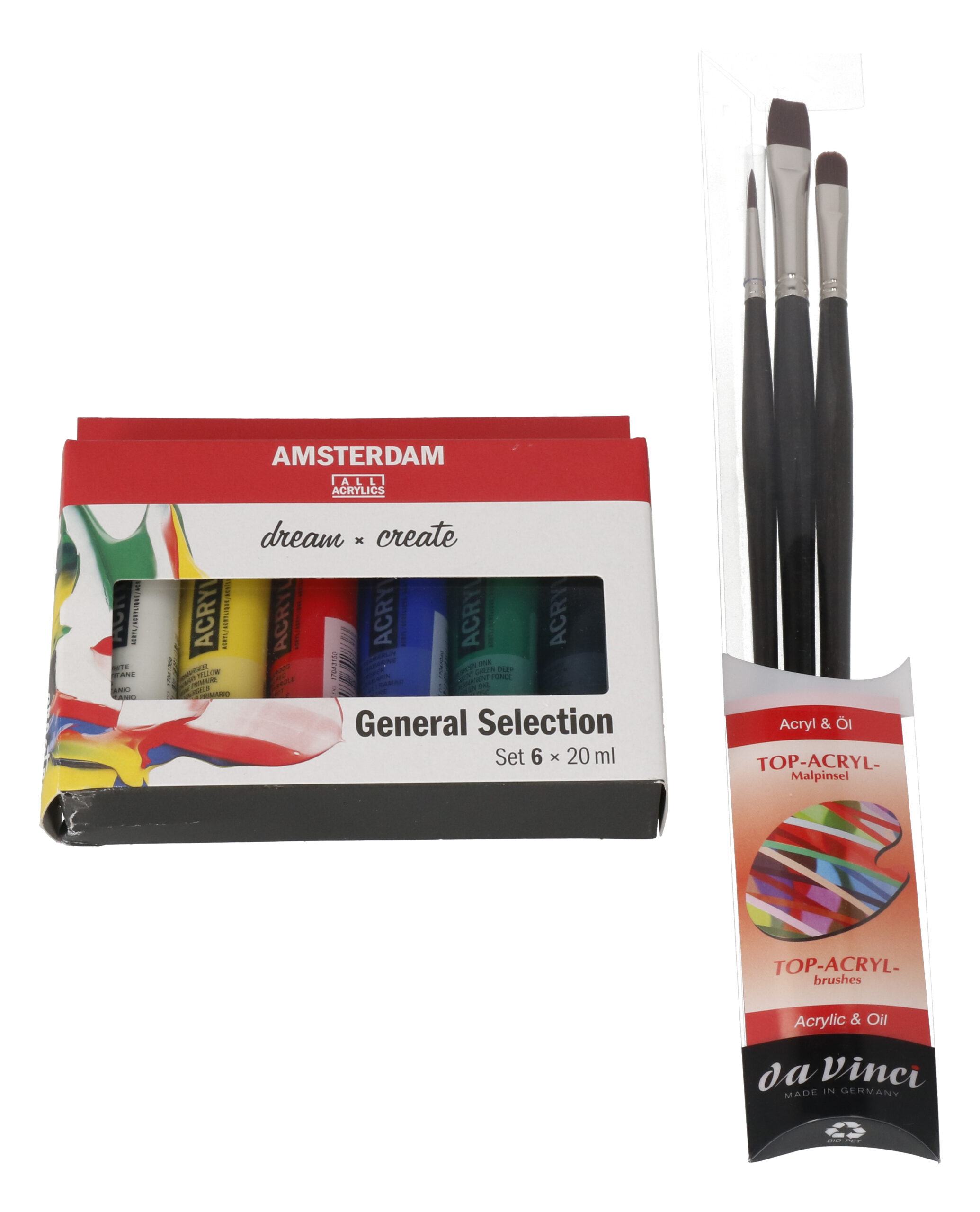 hoe te gebruiken Behoefte aan In beweging Acryl Penselen Set Amsterdam Acryl Standaard Kleuren Verf Set - Penselen.nl